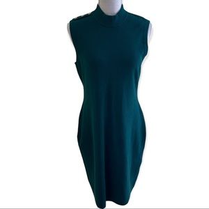 Stitch Fix 41 Hawthorn "Verbena" Button Detail Dark Green Sweater Dress XL